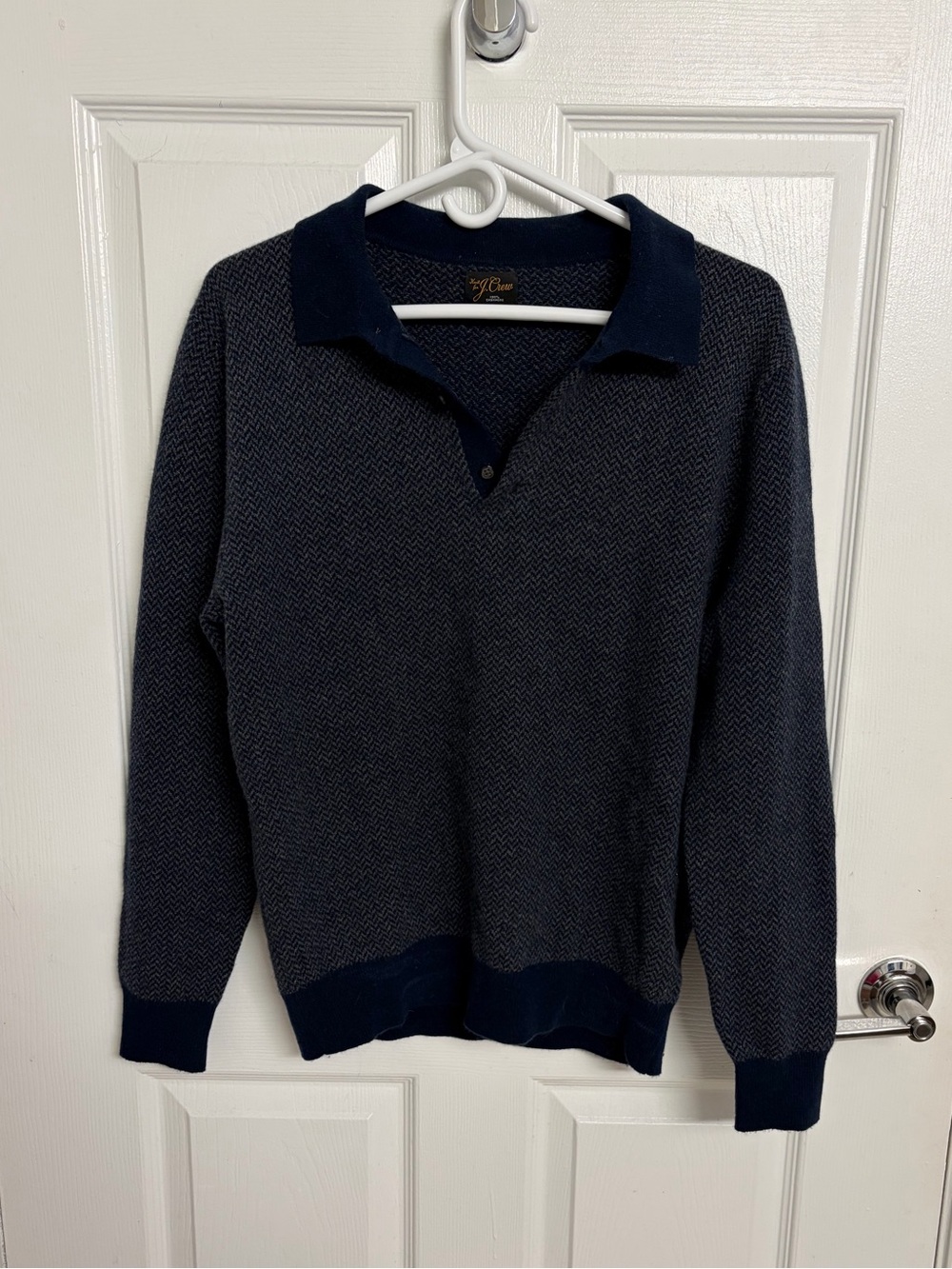 Men’s Small J. Crew 100% Cashmere Collared Sweater-Polo